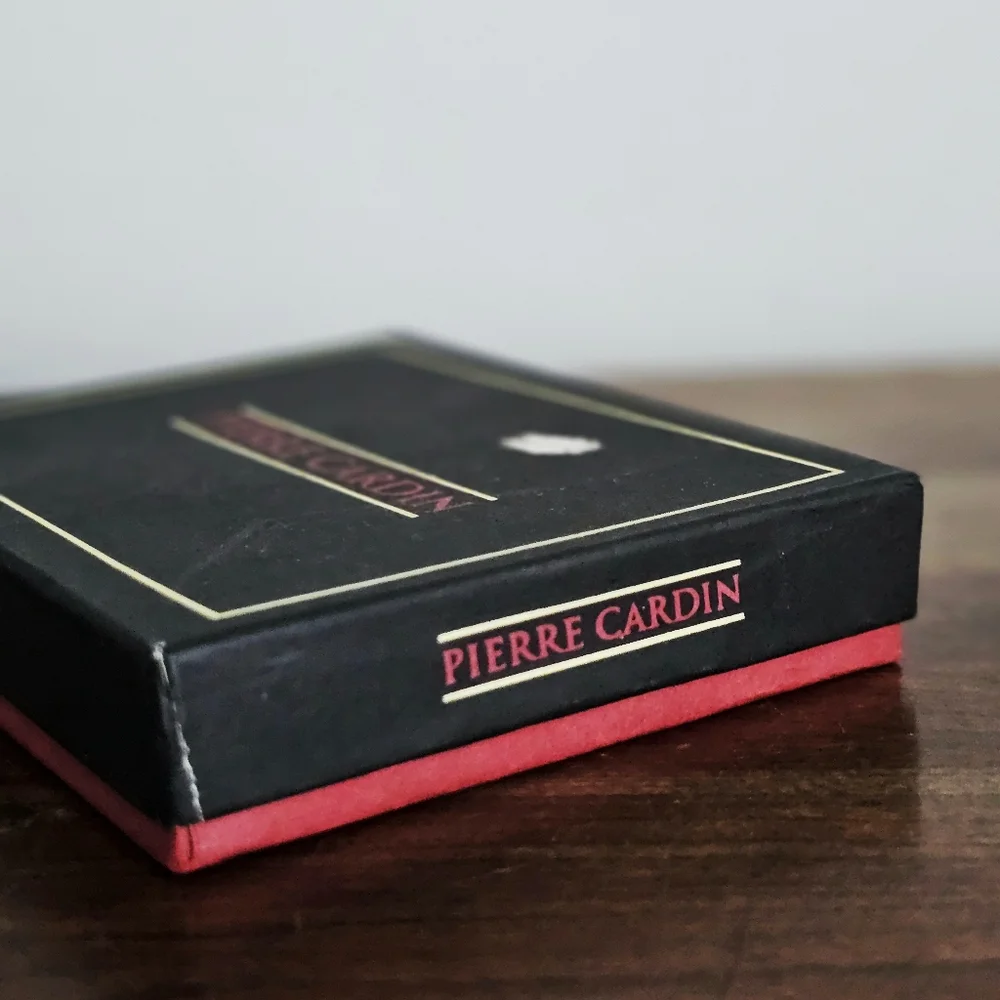 Vintage Pierre Cardin Black Genuine Leather Trifold Wallet NWT